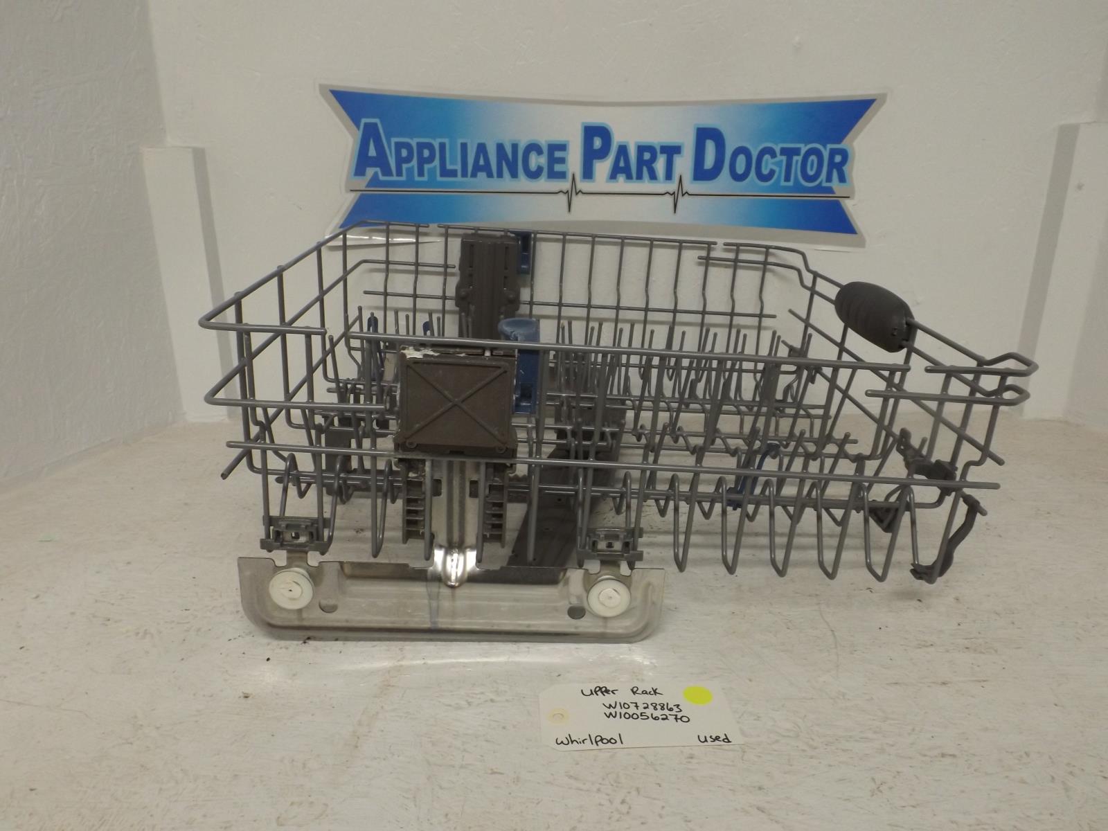 Whirlpool Dishwasher W10728863 W10056270 Upper Rack Used Whirlpool Dishwasher W10728863 W10056270 Upper Rack Used